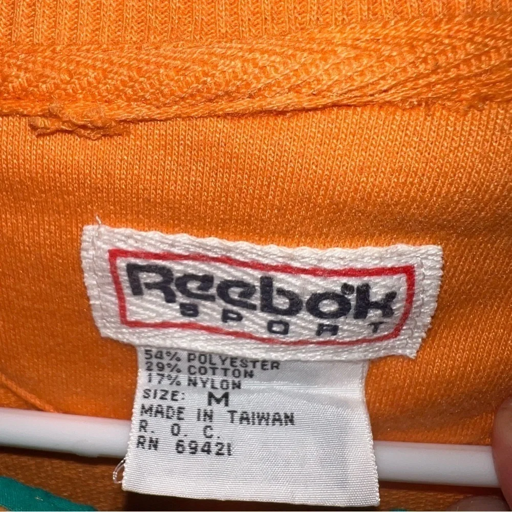 Reebok Sport Vintage Orange Zipper Sweatshirt Jacket Size Medium